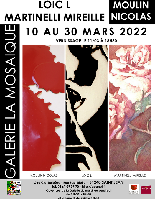 Vernissage de l’exposition Loïc L, Mireille Martinelli, Nicolas Moulin